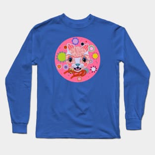 Pink Happy Cute Cat Long Sleeve T-Shirt